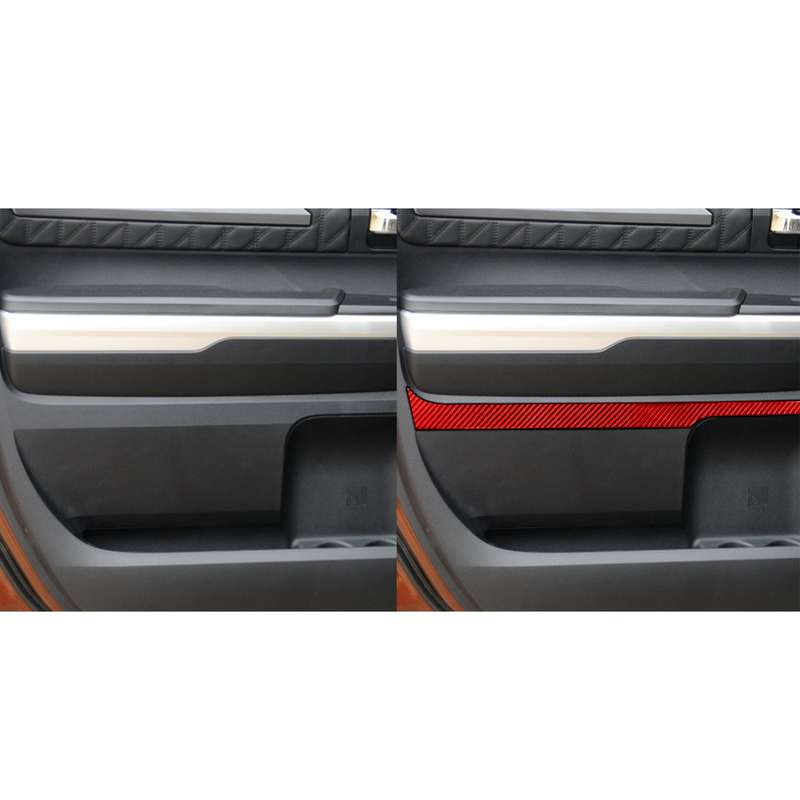 4 PCS / Set Carbon Fiber Car Door Panel Decorative Sticker for Toyota Tundra 2014-2018,Left and Righ
