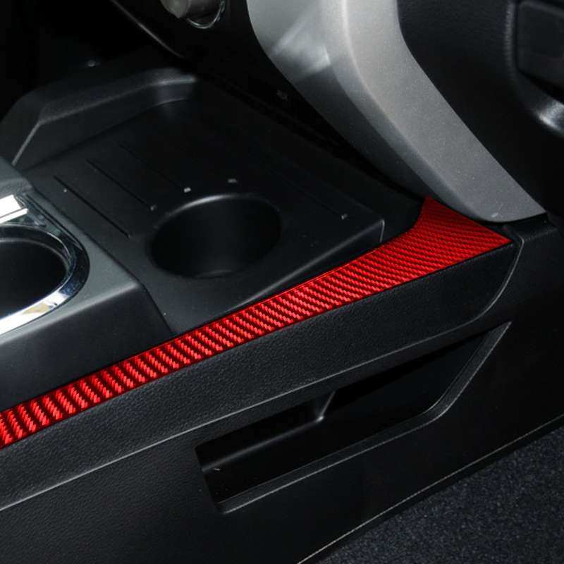 2 PCS / Set Carbon Fiber Car Central Control Gear Trim Decorative Sticker for Toyota Tundra 2014-201