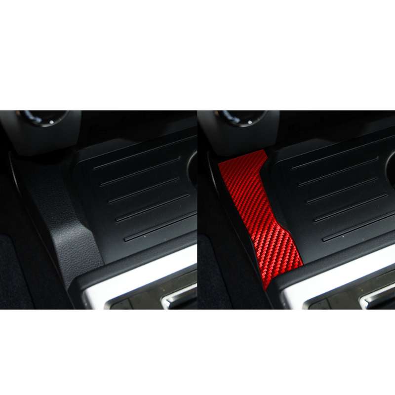 2 PCS / Set Carbon Fiber Car Central Control Gear Trim Decorative Sticker for Toyota Tundra 2014-201