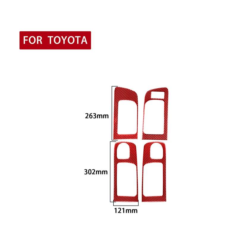 4 PCS / Set Carbon Fiber Car Door Inner Handle Decorative Sticker for Toyota Tundra 2014-2018,Right