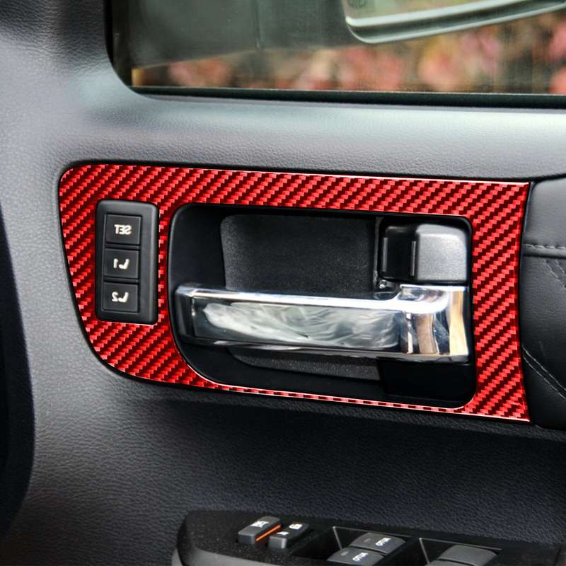 4 PCS / Set Carbon Fiber Car Door Inner Handle Decorative Sticker for Toyota Tundra 2014-2018,Right