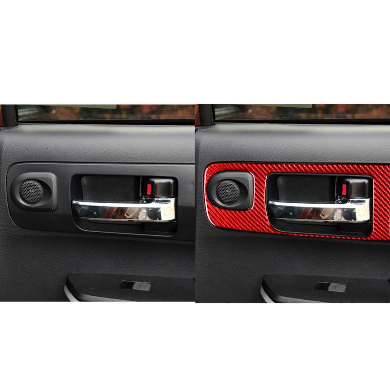 4 PCS / Set Carbon Fiber Car Door Inner Handle Decorative Sticker for Toyota Tundra 2014-2018,Right