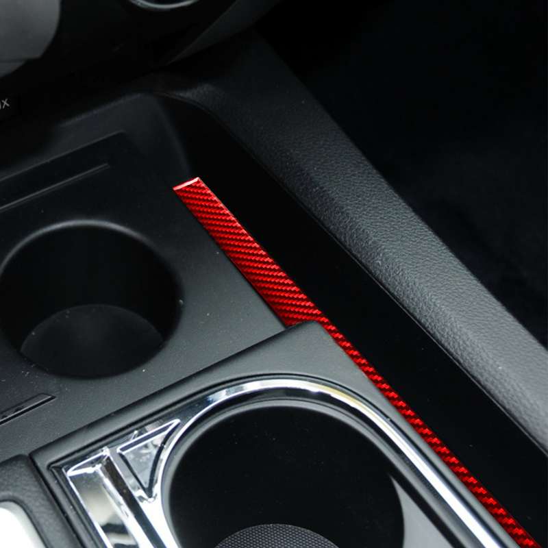 Carbon Fiber Car Central Control Cup Holder Slot Mat Decorative Sticker for Toyota Tundra 2014-2018,