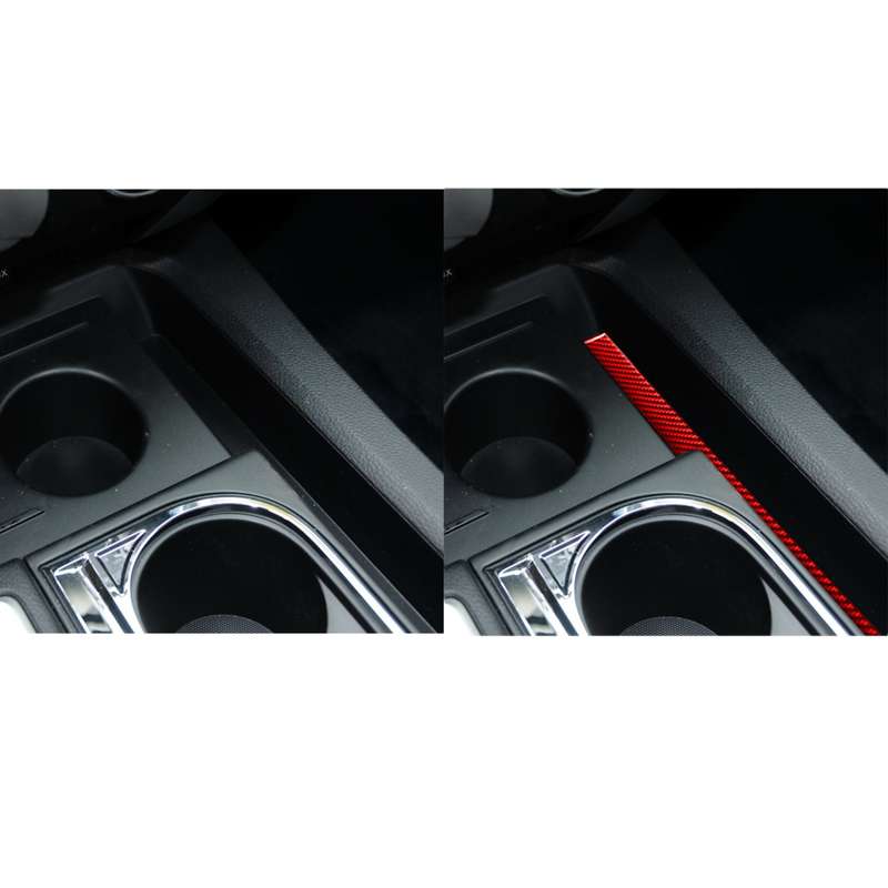 Carbon Fiber Car Central Control Cup Holder Slot Mat Decorative Sticker for Toyota Tundra 2014-2018,