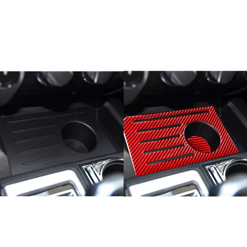 2 PCS / Set Carbon Fiber Car Central Control Storage Box Slot Mat Decorative Sticker for Toyota Tund