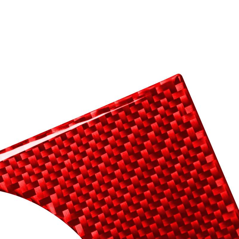 Carbon Fiber Car Cup Holder Frame Decorative Sticker for Toyota Tundra 2014-2018,Left Drive (Red)