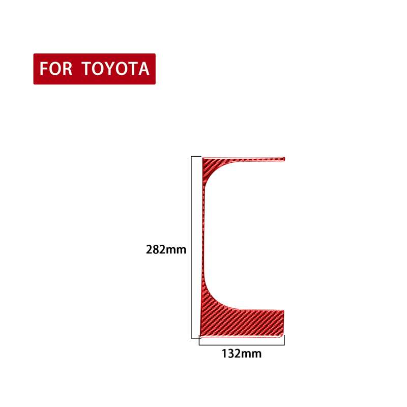 Carbon Fiber Car Cup Holder Frame Decorative Sticker for Toyota Tundra 2014-2018,Right Drive (Red)