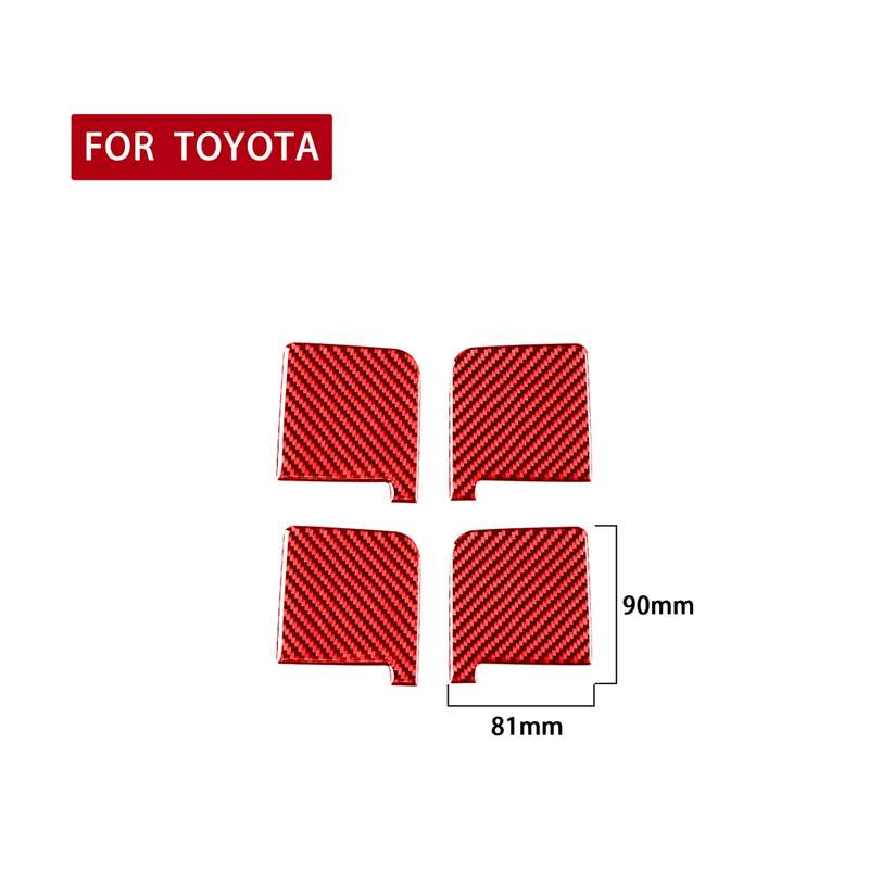 4 PCS / Set Carbon Fiber Car Inner Door Bowl Decorative Sticker for Toyota Tundra 2014-2018,Left and