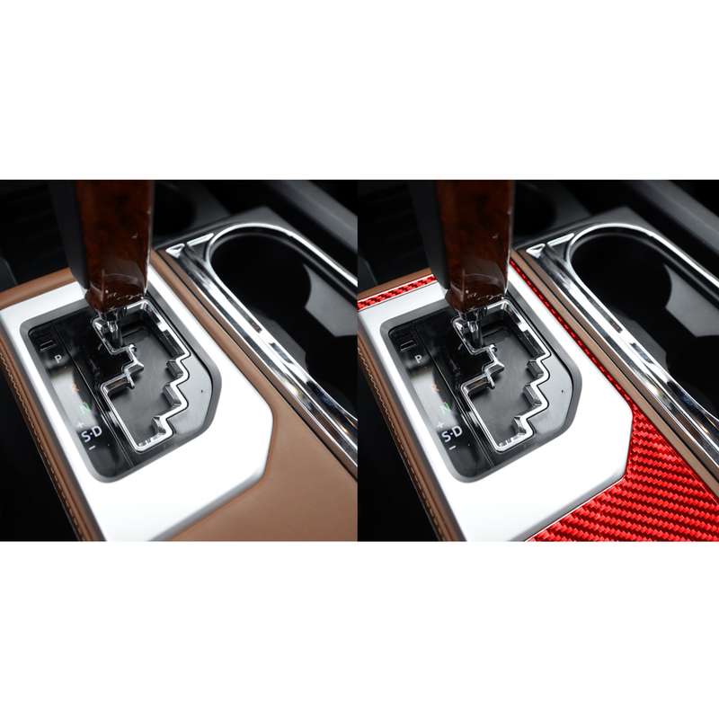 Carbon Fiber Car Gear Outer Frame Decorative Sticker for Toyota Tundra 2014-2018,Left and Right Driv