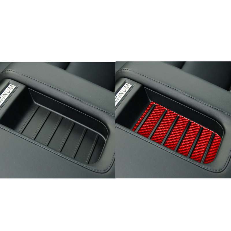 Carbon Fiber Car Armrest Box Slot Pad Decorative Sticker for Toyota Tundra 2014-2018,Left and Right