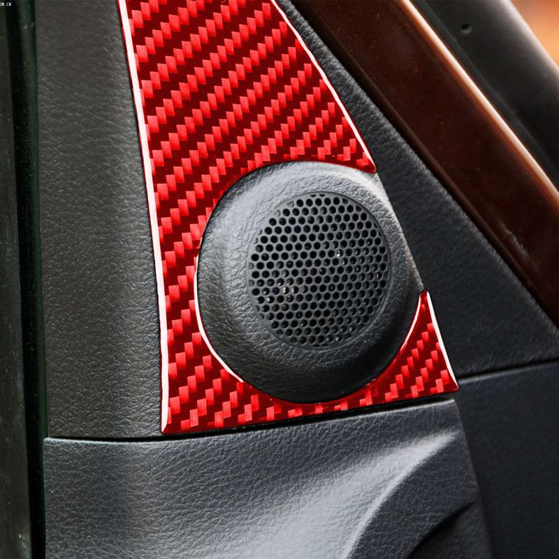 2 PCS / Set Carbon Fiber Car A-pillar Speaker Panel Decorative Sticker for Toyota Tundra 2014-2018,L