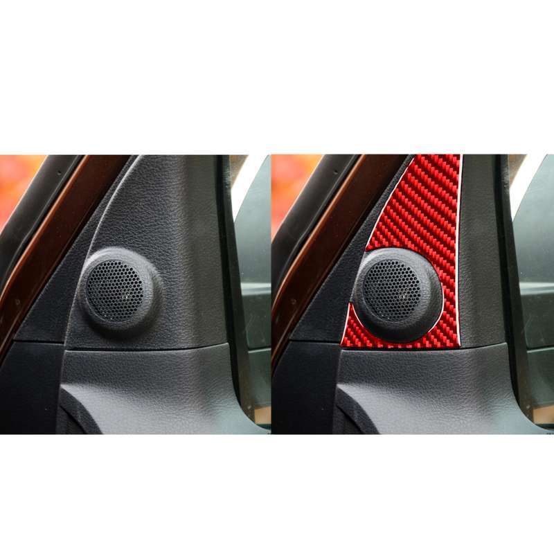 2 PCS / Set Carbon Fiber Car A-pillar Speaker Panel Decorative Sticker for Toyota Tundra 2014-2018,L
