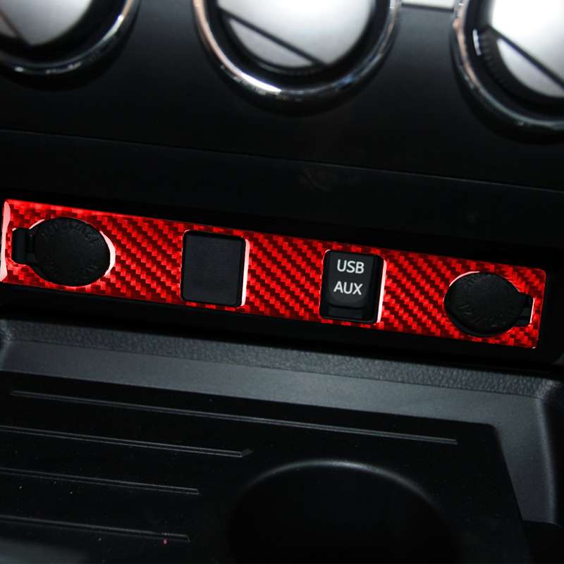 Carbon Fiber Car Cigarette Lighter Switch Decorative Sticker for Toyota Tundra 2014-2018,Left and Ri