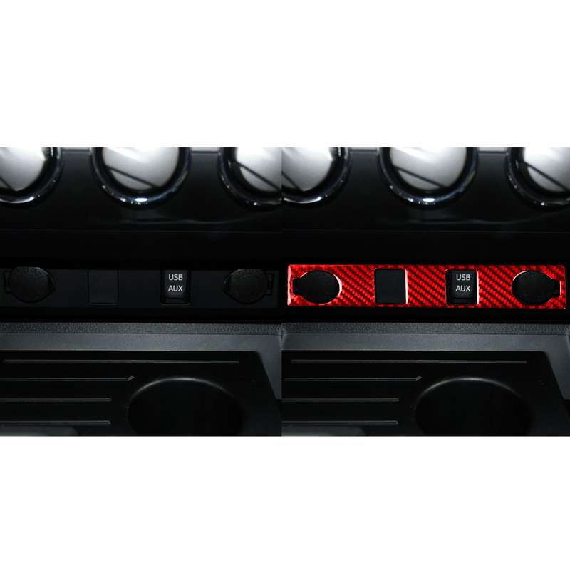 Carbon Fiber Car Cigarette Lighter Switch Decorative Sticker for Toyota Tundra 2014-2018,Left and Ri