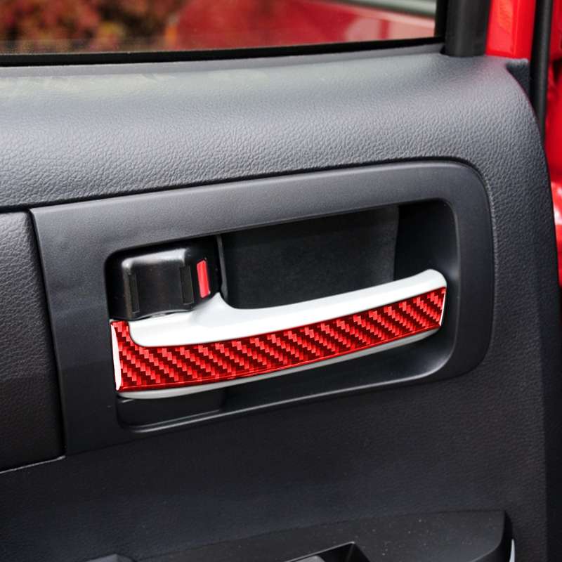 4 PCS / Set Carbon Fiber Car Inner Handle Decorative Sticker for Toyota Tundra 2014-2018,Left and Ri