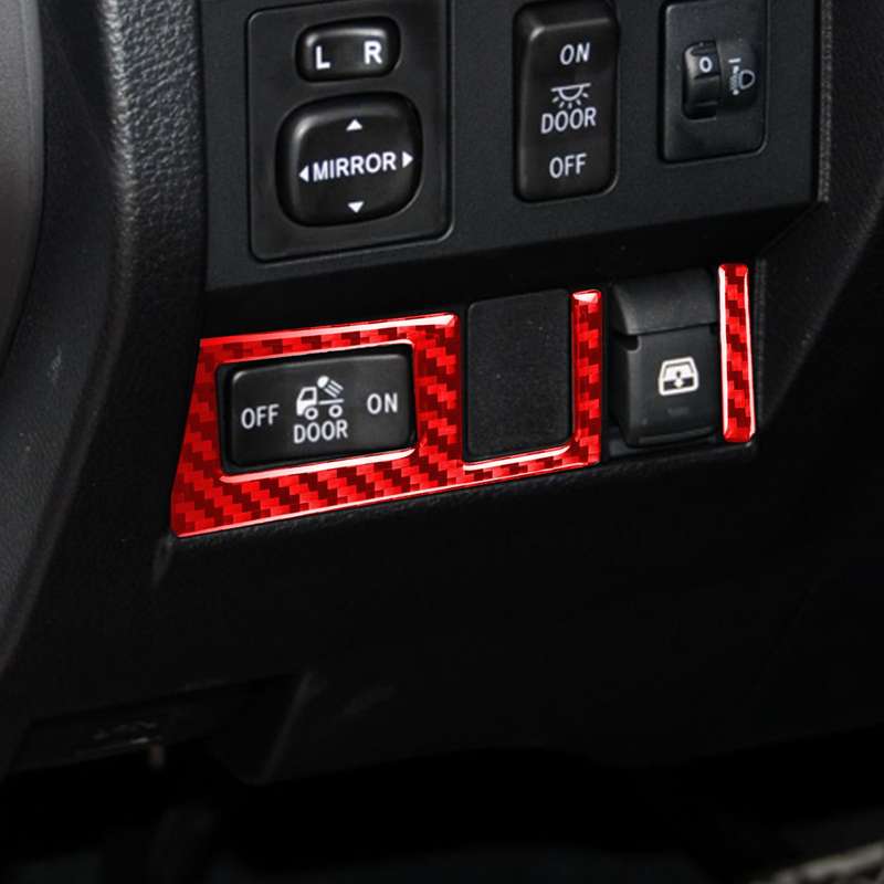 2 PCS / Set Carbon Fiber Car Headlight Switch Ring Decorative Sticker for Toyota Tundra 2014-2018,Le