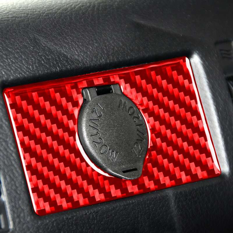 Carbon Fiber Car Rear Cigarette Lighter Switch Decorative Sticker for Toyota Tundra 2014-2018,Left a