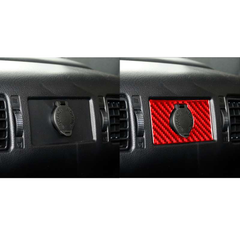 Carbon Fiber Car Rear Cigarette Lighter Switch Decorative Sticker for Toyota Tundra 2014-2018,Left a