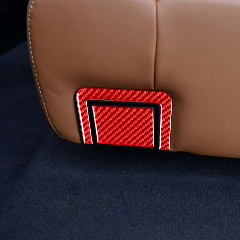 4 PCS / Set Carbon Fiber Car Rear Seat Adjustment Panel Decorative Sticker for Toyota Tundra 2014-20