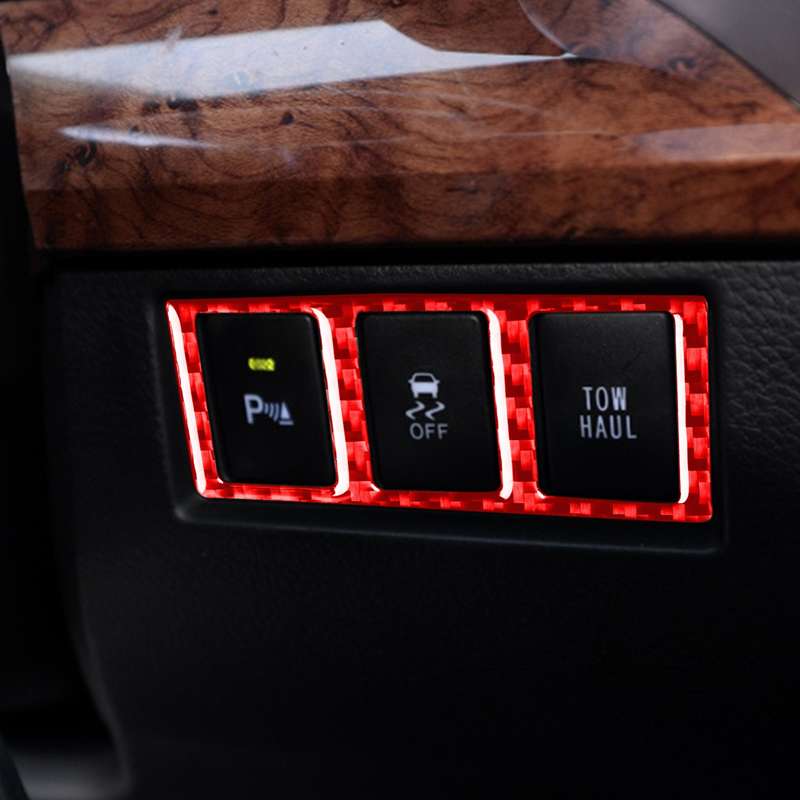 Carbon Fiber Car Mode Switch Decorative Sticker for Toyota Tundra 2014-2018,Left and Right Drive Uni