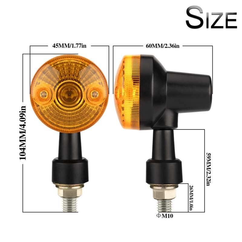 2 PCS PE-ZS101 Motorcycle Turn Signal Light (Black)