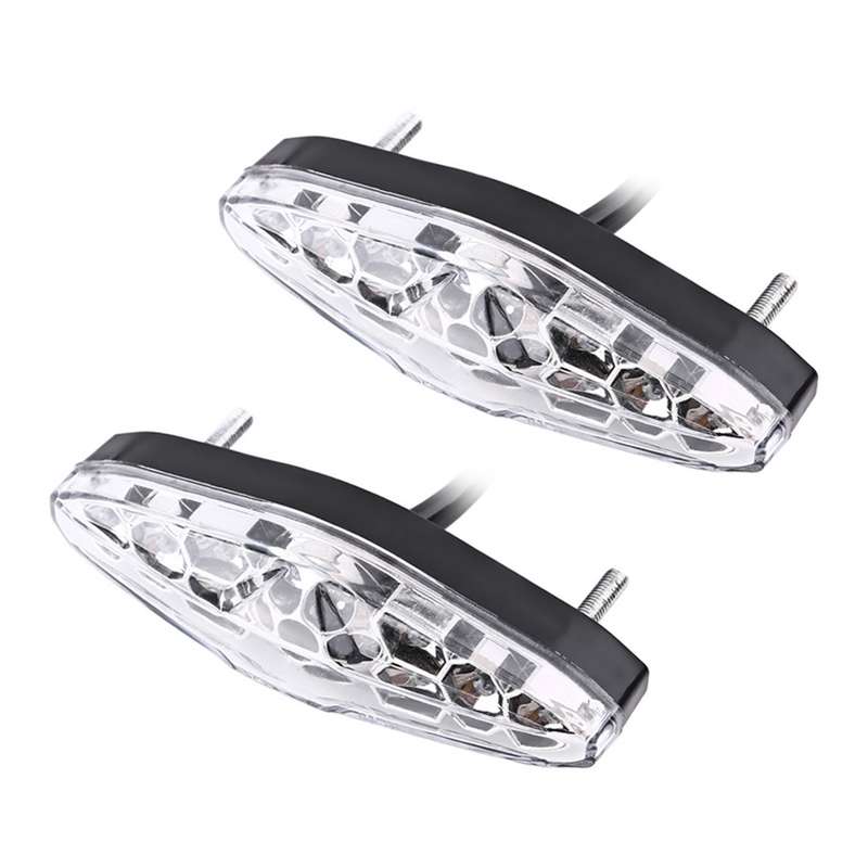 2 PCS KC-WD-NEW-3X Motorcycle LED Brake Light Running Lamp (Transparent Black)