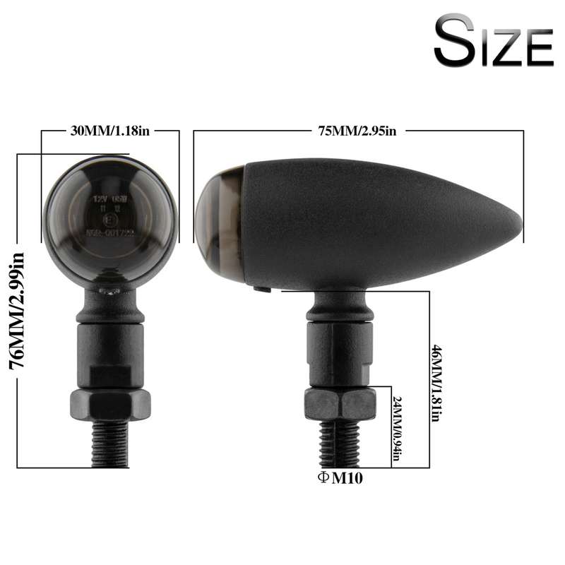 2 PCS KC805 Motorcycle Retro Metal Turn Signal Light (Transparent)