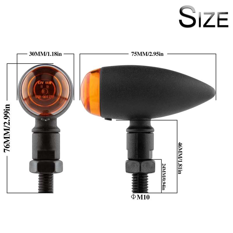 2 PCS KC805 Motorcycle Retro Metal Turn Signal Light (Transparent)