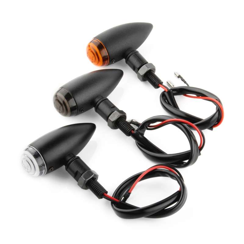 2 PCS KC805 Motorcycle Retro Metal Turn Signal Light (Transparent)