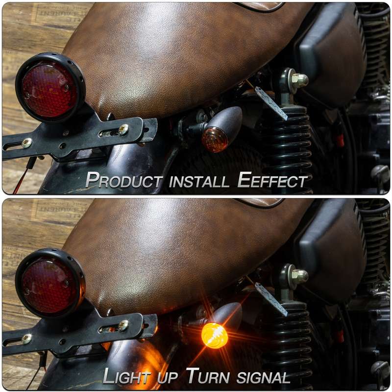 2 PCS KC805 Motorcycle Retro Metal Turn Signal Light (Transparent)