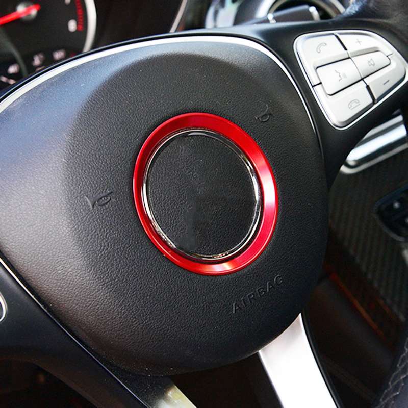 Car Steering Wheel Decorative Ring Cover for Mercedes-Benz,Inner Diameter: 5.6cm (Blue)