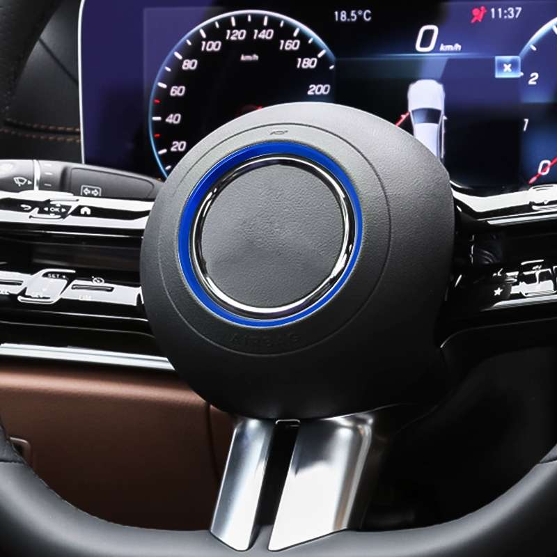 Car Steering Wheel Decorative Ring Cover for Mercedes-Benz,Inner Diameter: 7.2cm (Blue)
