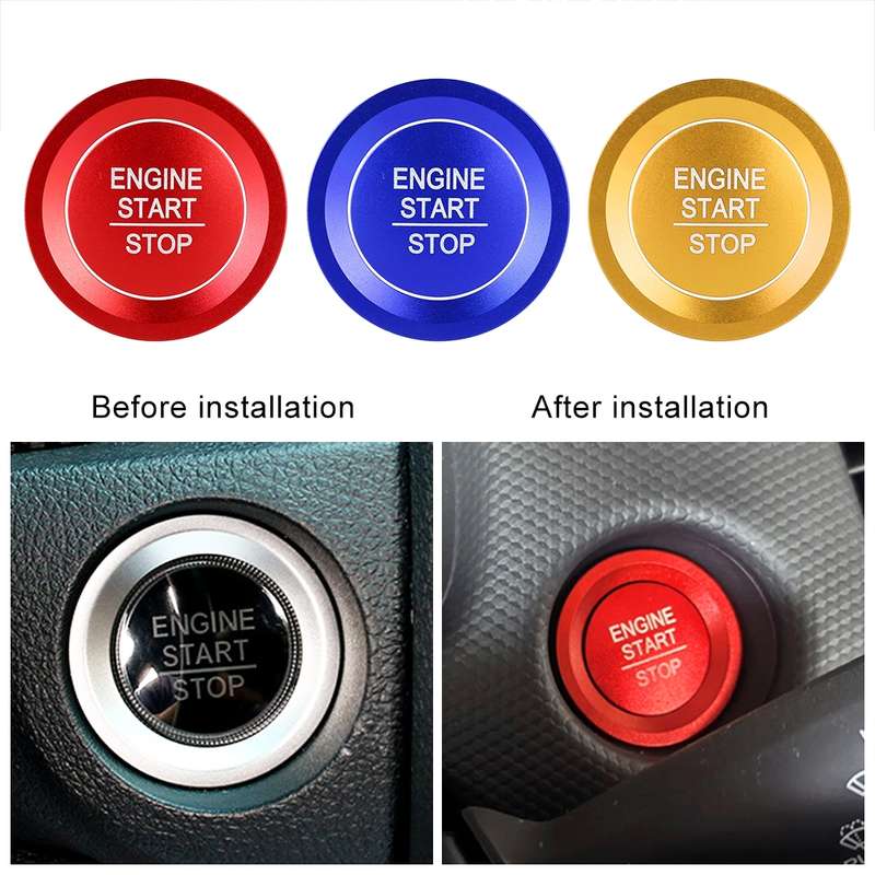 Car Engine Start Key Push Button Ring Trim Sticker for Honda(Gold)