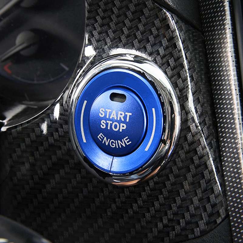 Car Engine Start Key Push Button Ring Trim Sticker for Infiniti (Black)