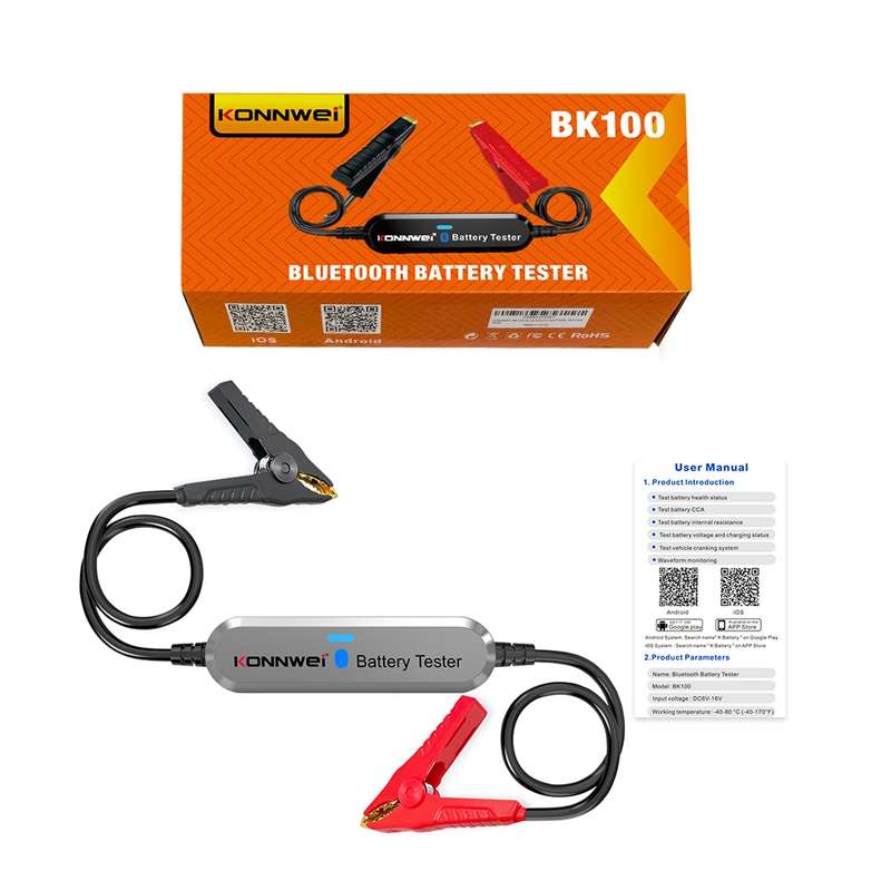 KONNWEI BK100 X431 BST360 Car Bluetooth Battery Tester(Silver)