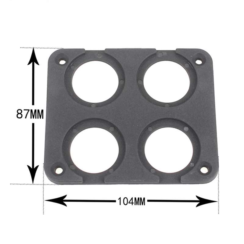 5 PCS 4-Hole Car Modified USB Charging Voltmeter Cigarette Lighter Panel