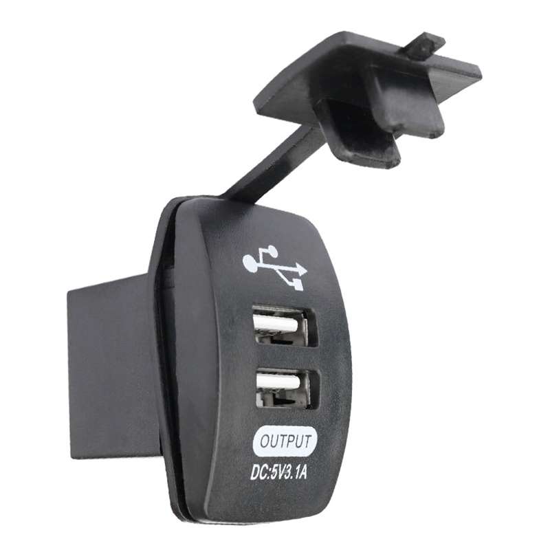 2 PCS Switch Type Dual USB 3.1A Car Charger 12-24V(Blue Light)