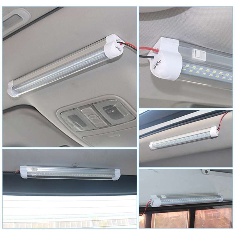 2 PCS ZS-3332 12-85V High Bright 72LEDs RV Dome Light Cabin Light Bar
