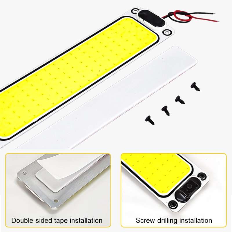 2 PCS ZS-3343 DC12-24V High Bright 108 COB Lamp Beads Car Dome Light Cabin Light Bar