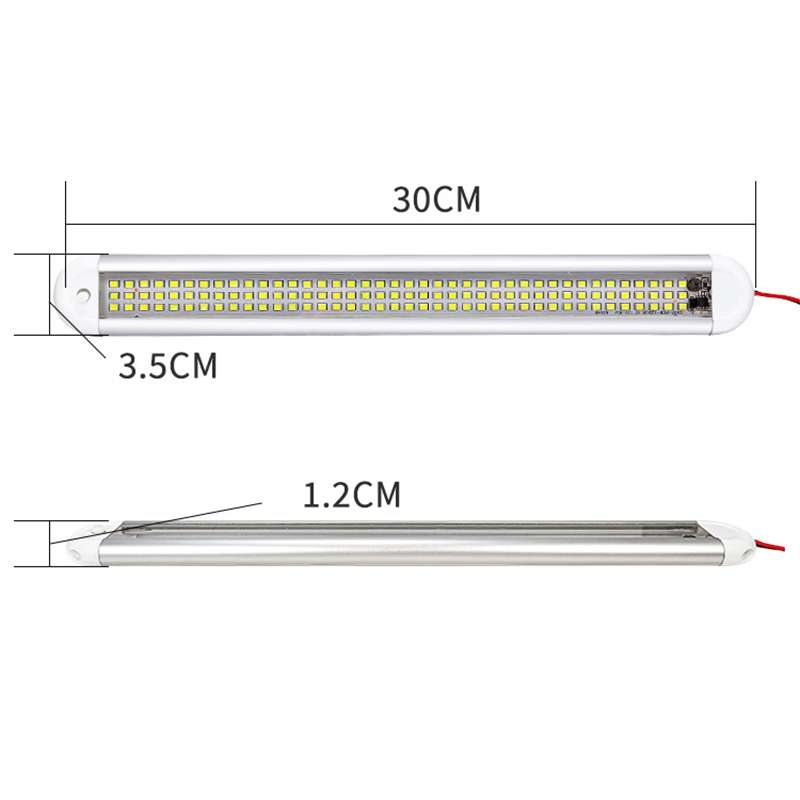 2 PCS ZS-3385 DC12-85V High Bright 120LEDs Lamp Beads Car Dome Light Cabin Light Bar