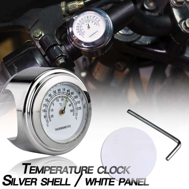 2 PCS Motorcycle 22-25mm Handlebar Thermometer (Black)