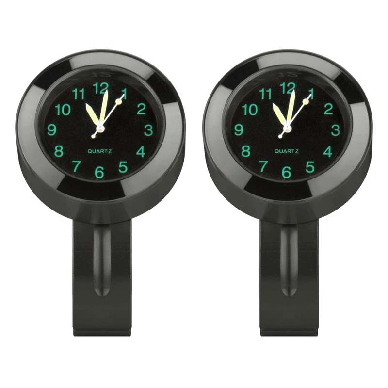 Motorcycle 22-25mm Handlebar Clock Quartz Watch with Lock (Black)