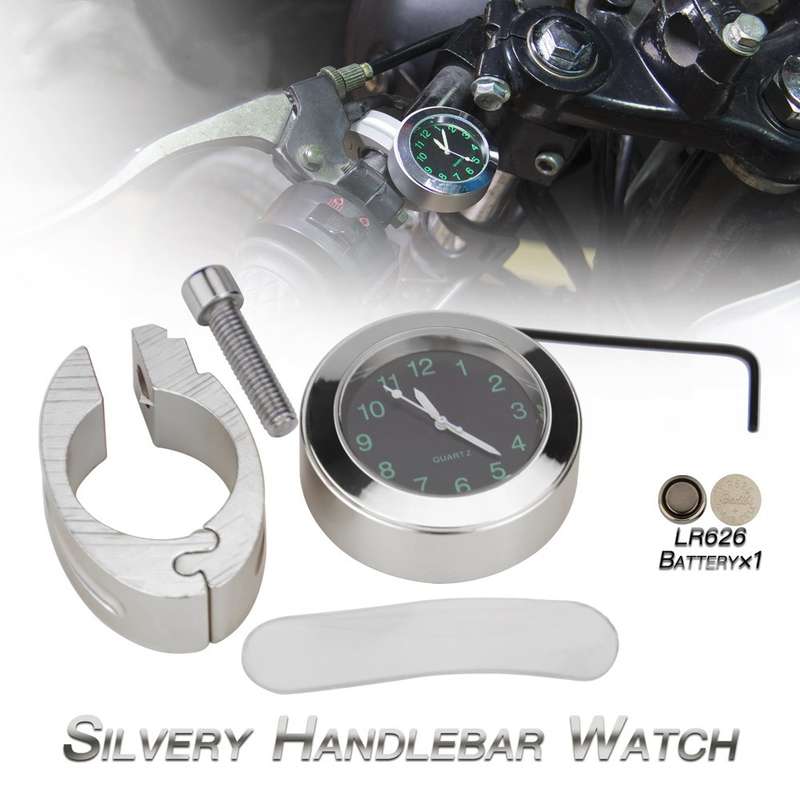 Motorcycle 22-25mm Handlebar Clock Quartz Watch with Lock (Black)
