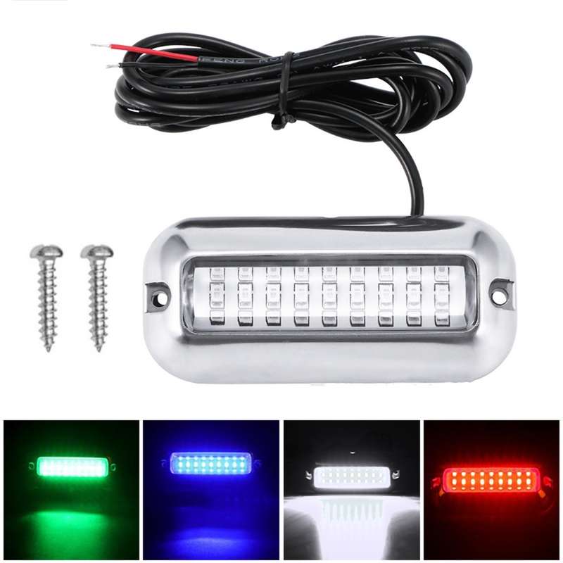 2 PCS MK-027 Ship / Yacht 10-30V 27LEDs Waterproof Stainless Steel Underwater Light(Blue Light)