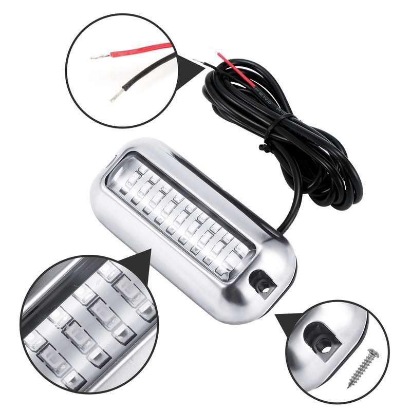 2 PCS MK-027 Ship / Yacht 10-30V 27LEDs Waterproof Stainless Steel Underwater Light(Blue Light)