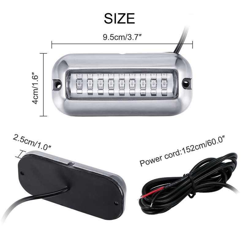 2 PCS MK-027 Ship / Yacht 10-30V 27LEDs Waterproof Stainless Steel Underwater Light(Blue Light)