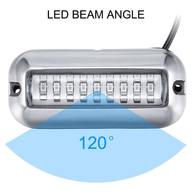 2 PCS MK-027 Ship / Yacht 10-30V 27LEDs Waterproof Stainless Steel Underwater Light(Blue Light)