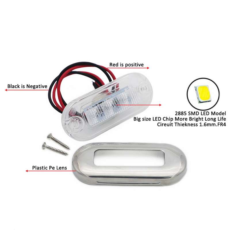 MK-056 Ship / Yacht 3 inch 12V LED Waterproof Stainless Steel Underwater Light (Blue Light)
