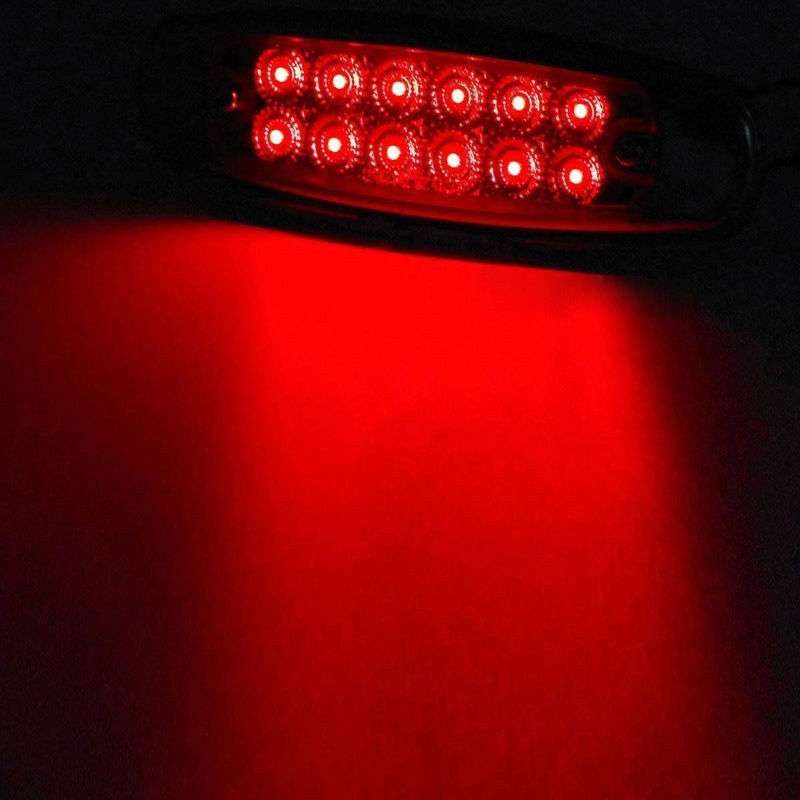 4 PCS MK-338 DC12-24V Truck 12LEDs Side Clearance Maker Light (Red Light)