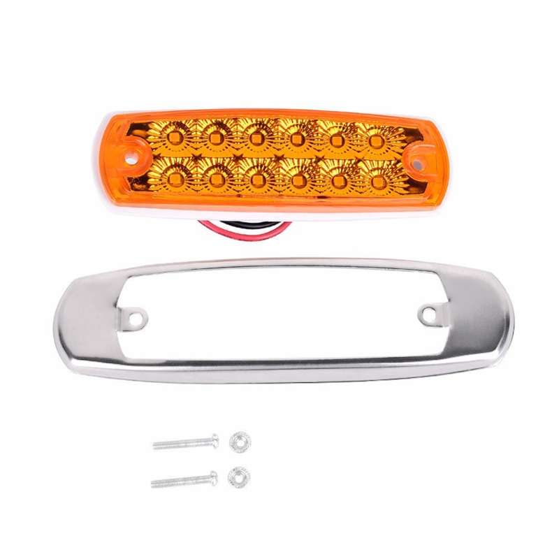 4 PCS MK-338 DC12-24V Truck 12LEDs Side Clearance Maker Light (Red Light)